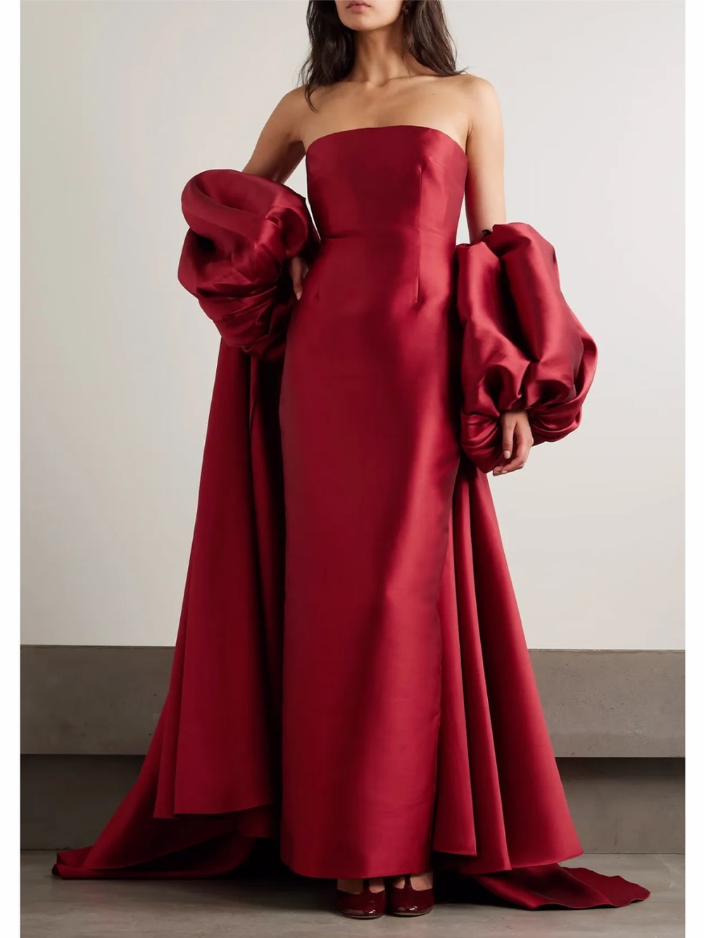 Solace London Lea Gown Two Piece Detachable Cape Ruby Red